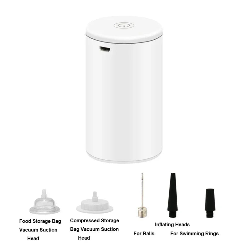 Cordless Electric Vacuum Bag Sealer Pump, Portable USB Charge Vacuum Compression Machine for Food Clothes Storage Bags