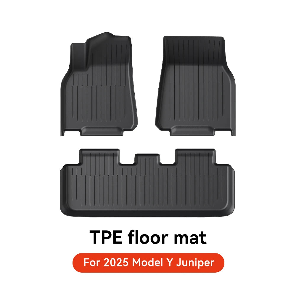 YZ TPE Car Floor Mats for Tesla Model Y Juniper 2025 Luggage Mat Set Four Seasons Waterproof Anti-slip Trunk Mat