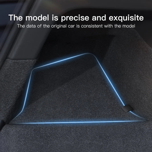 YZ Car Trunk Side Left Right Tidying Packet Storage Box For Tesla Model Y Juniper 2021-2025 Flocking Mat Cover Organizer