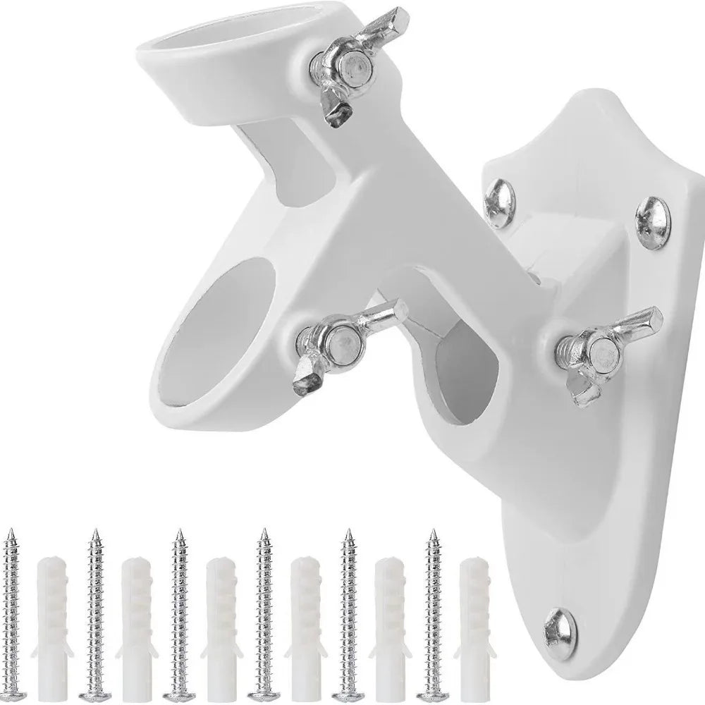 Rust Free Wall Flag Pole Holder Double Hole Wall-mounted Flagpole Bracket Waterproof Easy To Install Flagpole Mounting Base