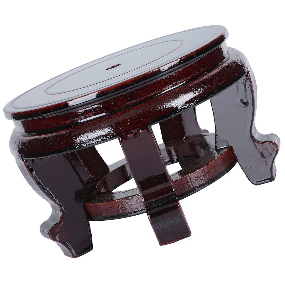 Round Flower Pot Stand Wood Display Base Decorative Vase Bracket Home nament Desktop Holder Plant Tray Wooden Rack