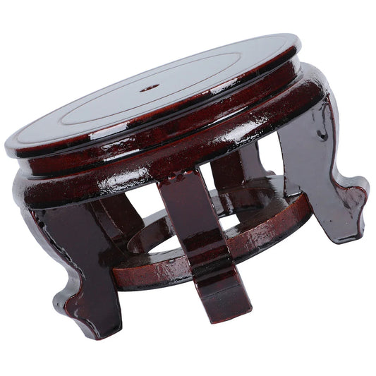 Round Flower Pot Stand Wood Display Base Decorative Vase Bracket Home nament Desktop Holder Plant Tray Wooden Rack