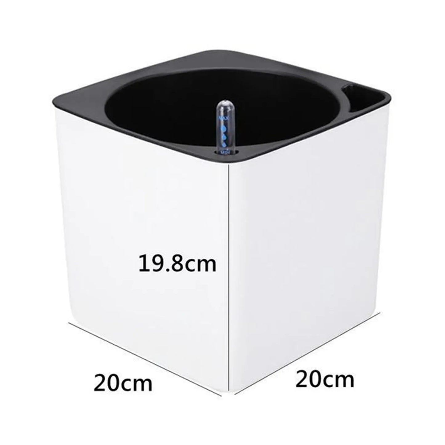 Plastic Self-Watering Flowerpot Lazy Desktop Rectangular Square Plant Flower Pot with Water Level Indicator for Office Garden