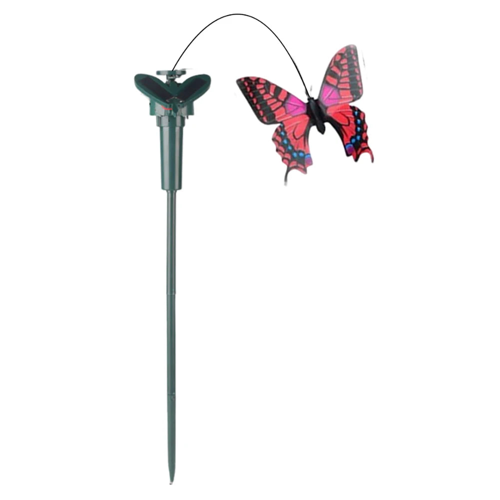 5-1PC Solar Powered Flying Wobble Butterfly Bird Garden Animal Fluttering Butterfly Dancing Ornaments Outdoor Decor Lawn Decor