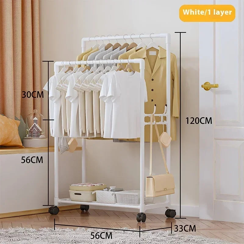 Furniture for Room Clothing Rack Clothes Arara Floor Coat Rack Porte Manteau Mural Hanger Iron Bamboo Wall Shelf Racks Metal