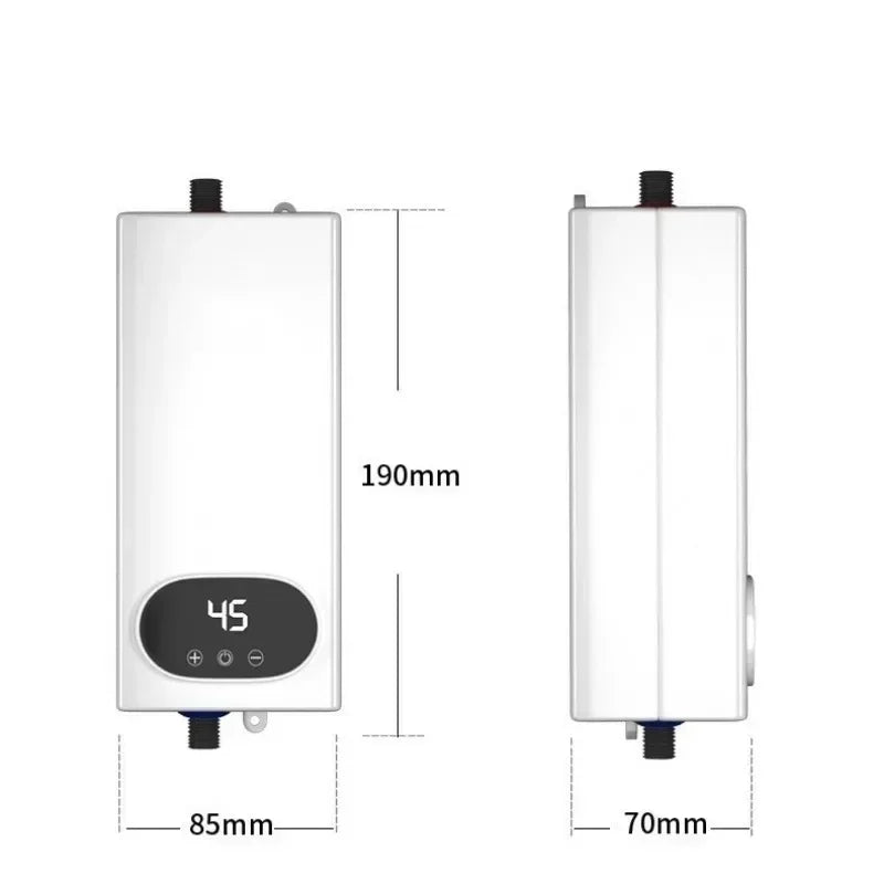 4500W Electric Water Heater Mini Tankless Instantaneous Water Heater Kitchen Bathroom Shower Hot Water Fast Heating