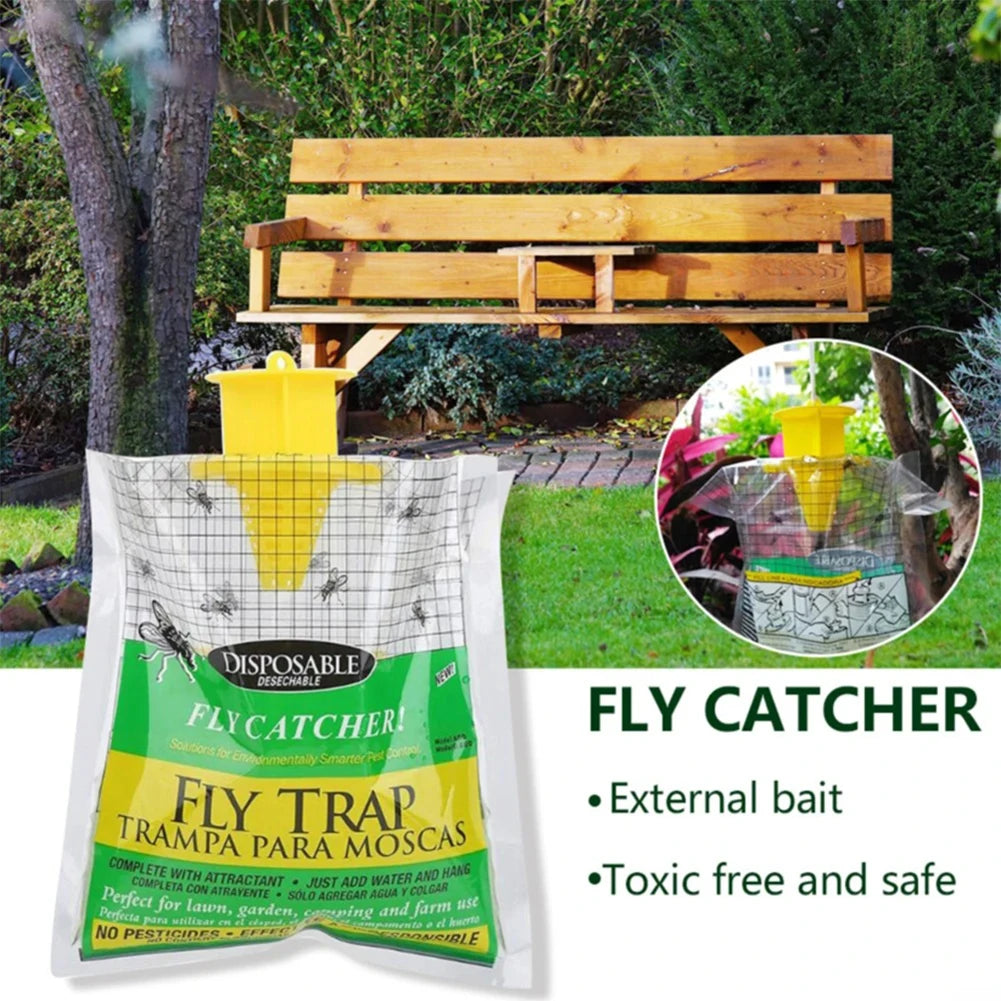1-20Pcs Hanging Outdoor Fly Trap Disposable Insect Bug Attract Fly Catcher Bag Mosquito Trap Catcher Wasp Fly Killer Flie Trap