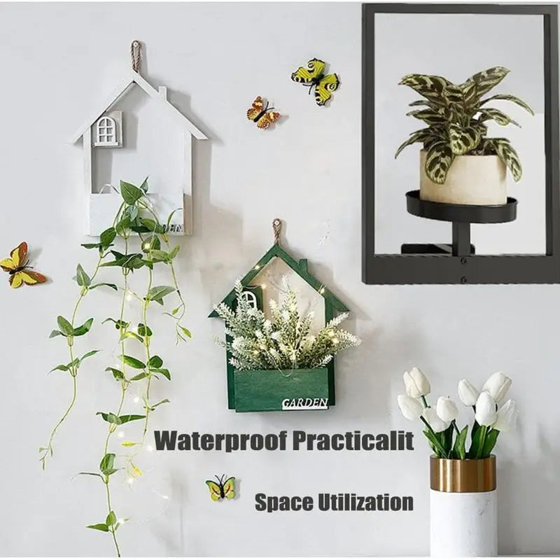 1PC Photo Frame Wall Planter Wall Mounted Succulent Planter Stylish Metal Window Plants Holder For Home Decor Display Stands