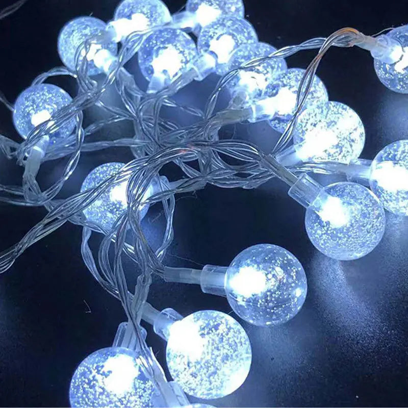 Fairy Light Outdoor Water Droplet Bubble Ball LED String Light Garden Light Wedding Party Christmas Decoration Battery Power