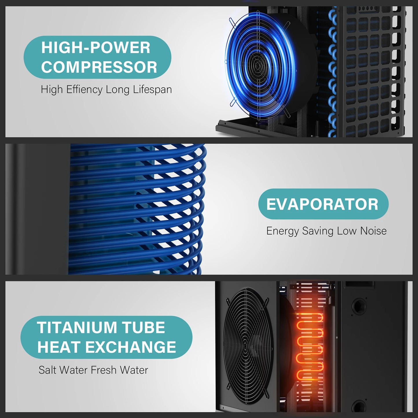 6K BTU Pool Heat Pump for Above Ground Pools