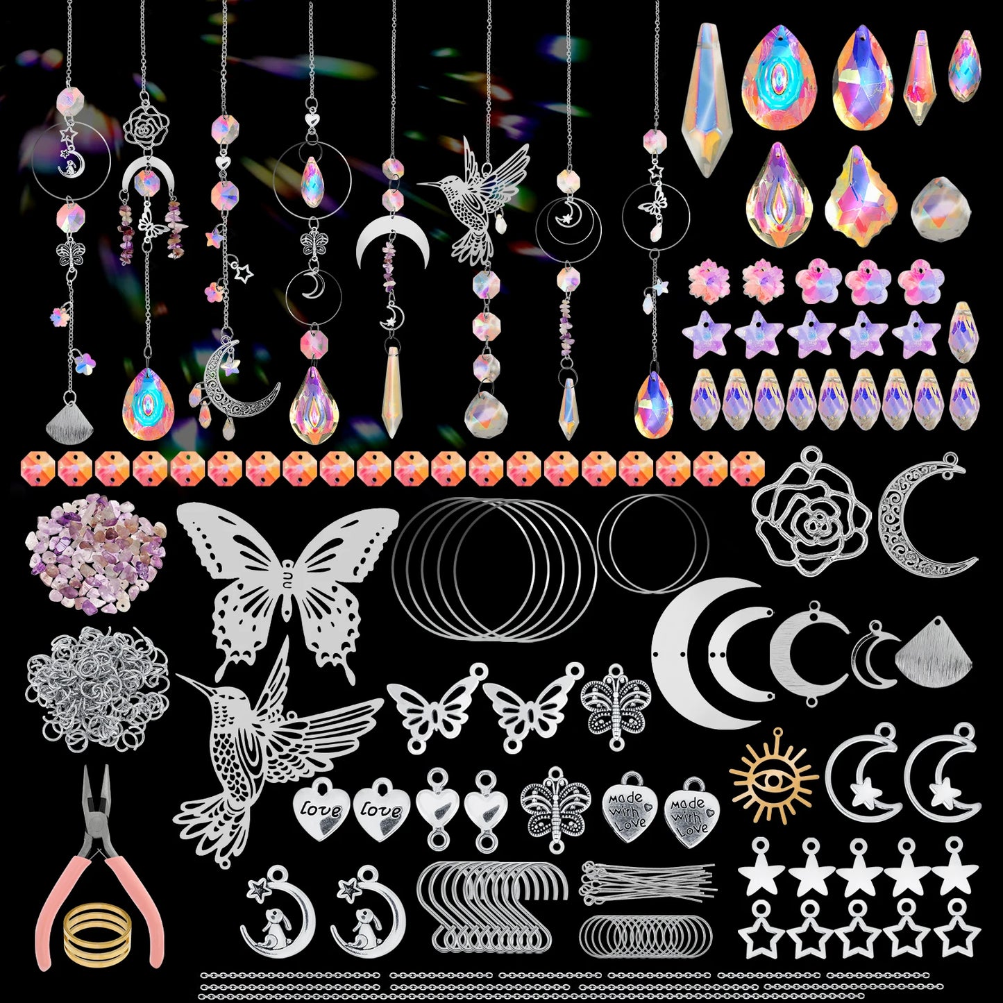 Sun Catchers Making Kits Craft for Garden Window Home Decor Crystal Suncatchers DIY Wind Chime Sun Catchers Making Kit Gifts