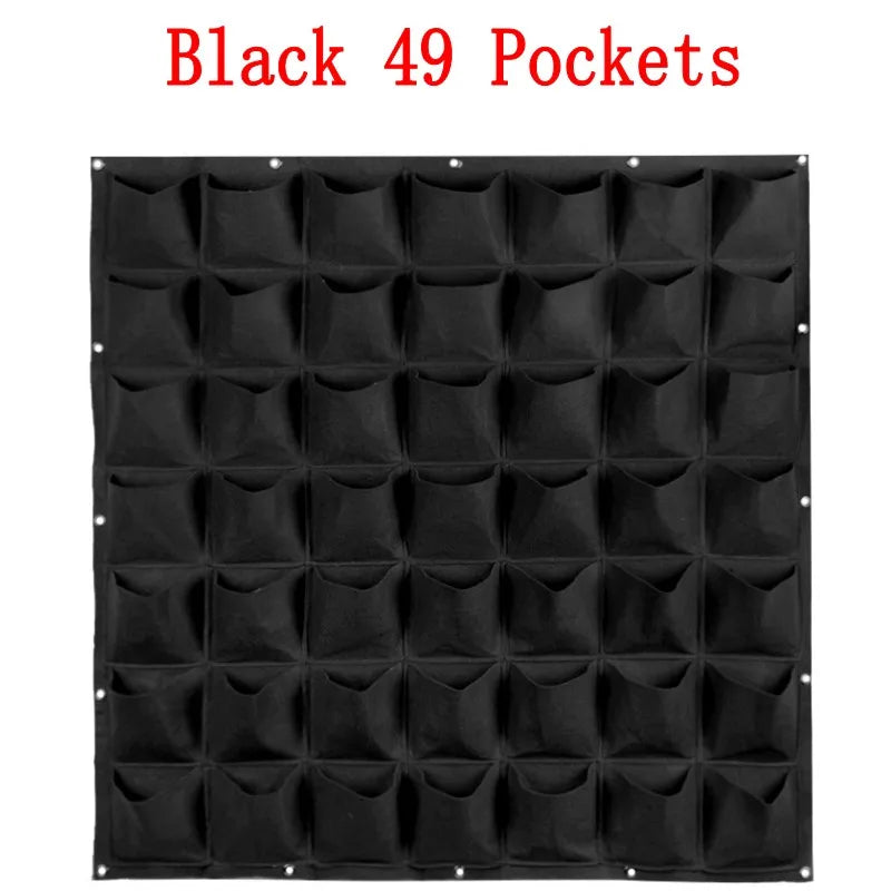 Black Green Wall Hanging Planting Bags Flower Pot Grow Bag Garden Planter Vertical Suculentas Plant Pot Home Decor Accessories