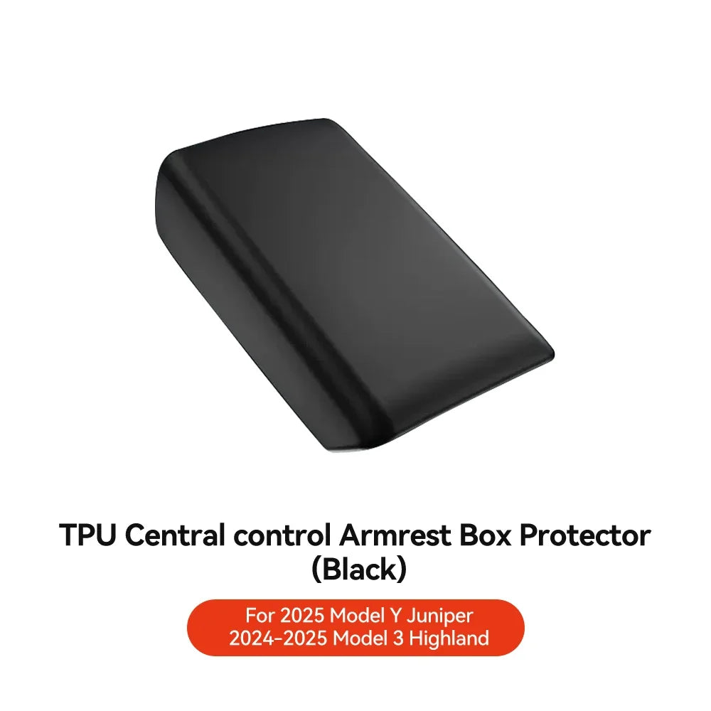 YZ Tesla Model 3 Y Highland Juniper Car Center Console Armrest Pad TPE Soft Case Lid Auto Central Armrest Box Cover Accessories
