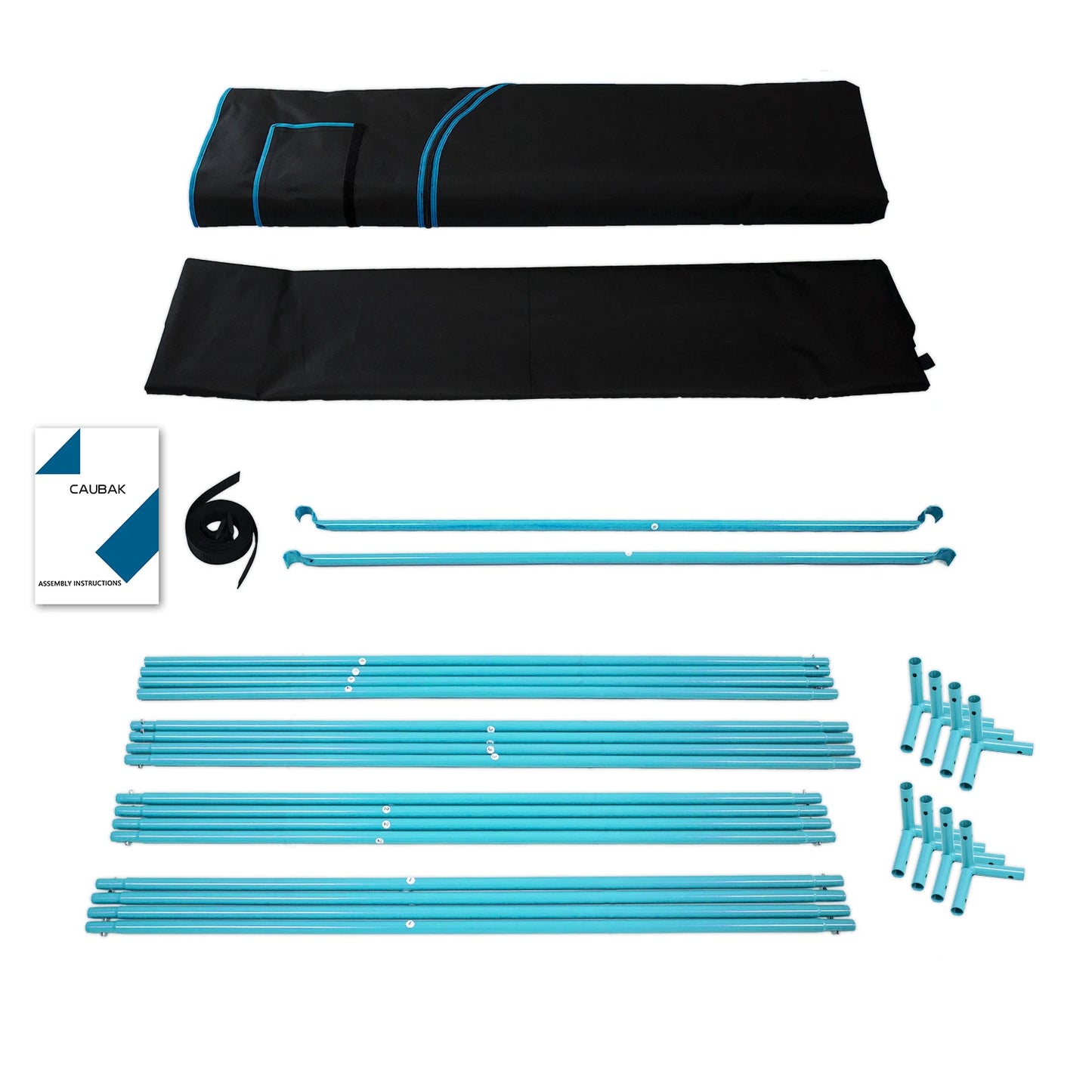 CAU 60x60x120cm Indoor Garden Greenhouse, Plant Growth Tent, Detachable Floor Tray and Toolkit (Blue-edged Blue Iron Pipes)