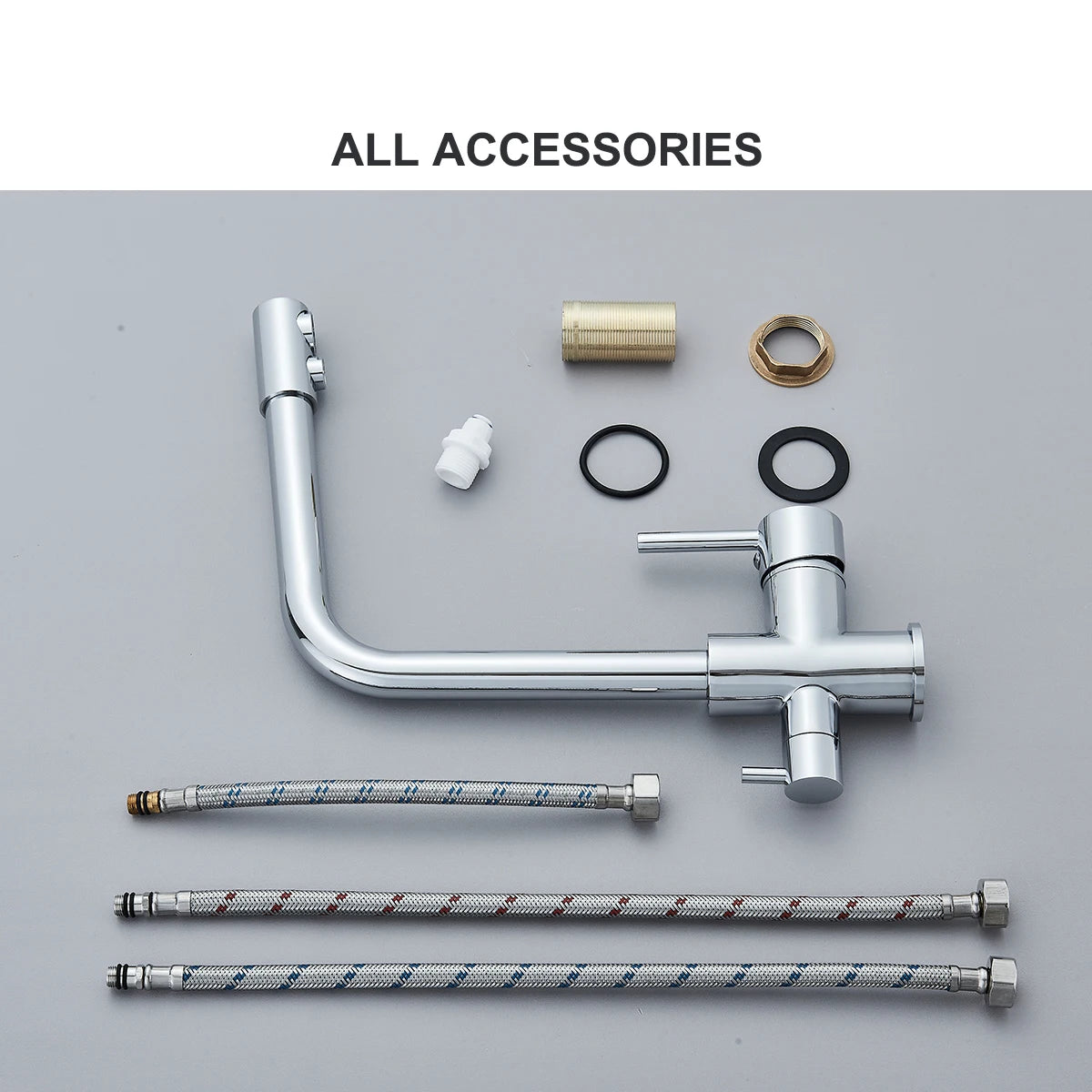 Pure Water Kitchen Faucet Chrome Stainless Steel Dual handle Hot Cold Water Mixer Tap Filtered Deck Mounted Torneira Crane Tap
