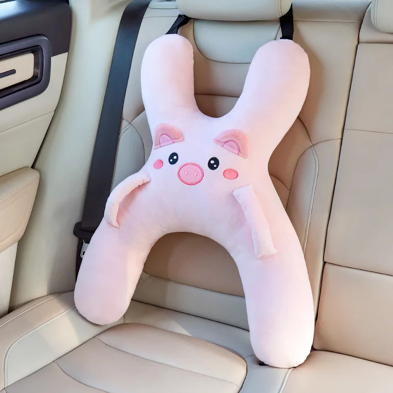 Kids Car Neck Pillow | Seat Belt Safety Sleep Aid for Comfortable Travel & Head Support