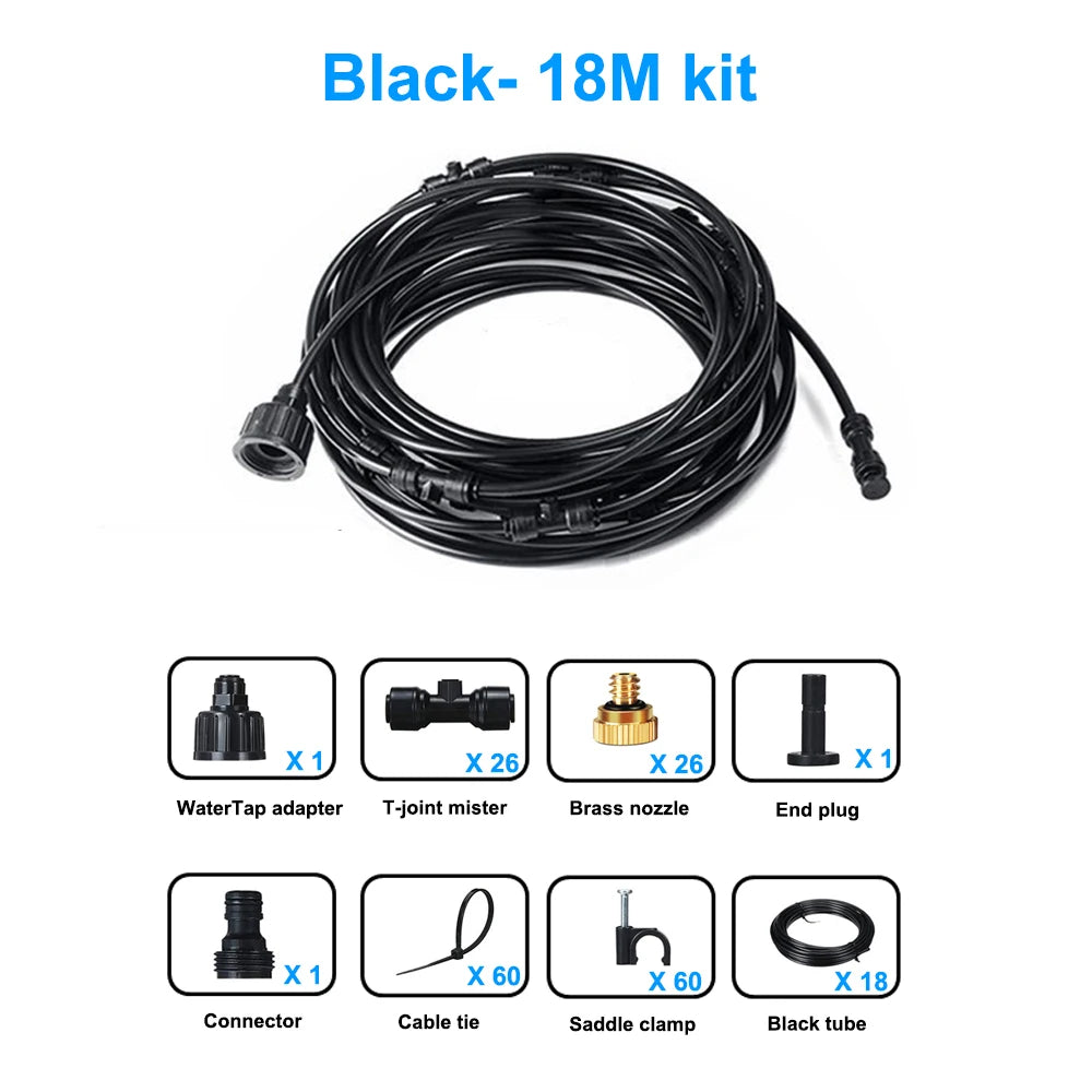 6/9/12/15/18m Outdoor Cooling Patio Misting System Fan Cooler Water Mist Gardenhouse Spray Hot fog misting system