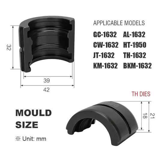 Hydraulic Pipe Crimping Jaw TH U Pipe for Pex Fittings and V M VAU VUS Pipe press moulds for Cooper Cube
