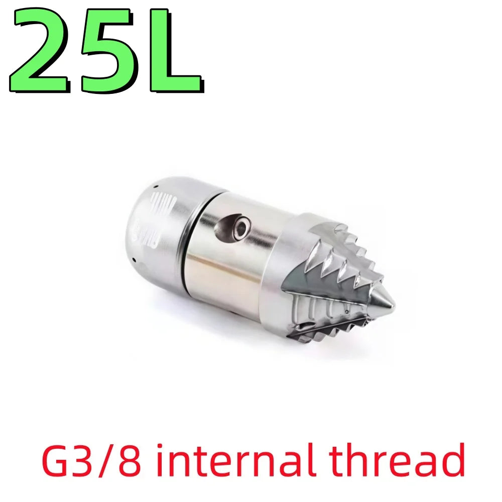 G3/8 Internal Thread Sewer Cleaning Nozzle Pipeline Dredging Tool High Pressure Cleaning Machine Nozzle Stainless steel Material