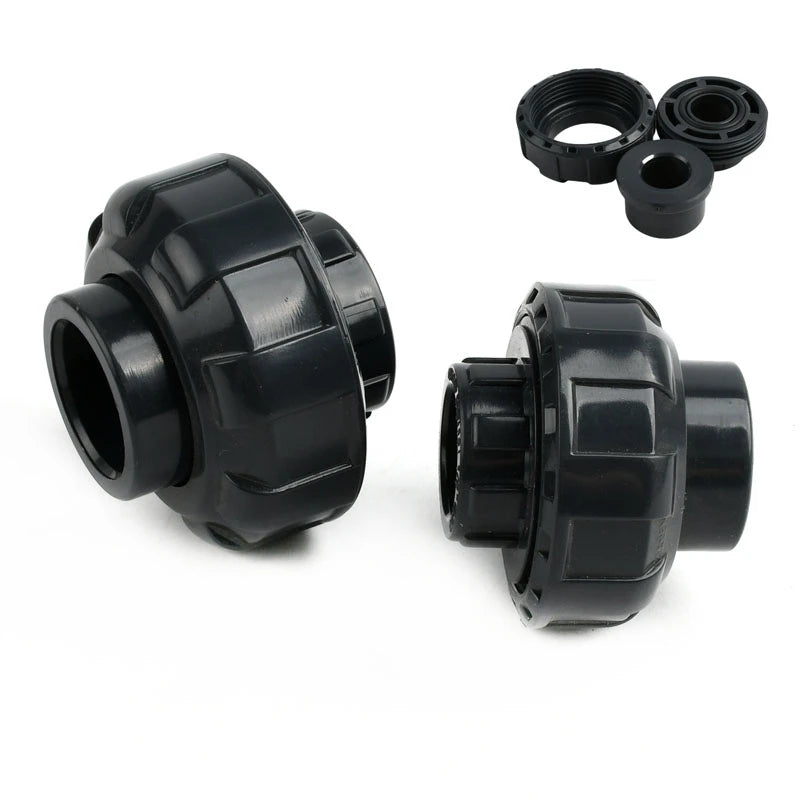 1PC 20~63mm Dark Grey UPVC Pipe Connector Straight Elbow Tee Garden Irrigation DIY Accessories Aquarium Water Tank Supply Joints