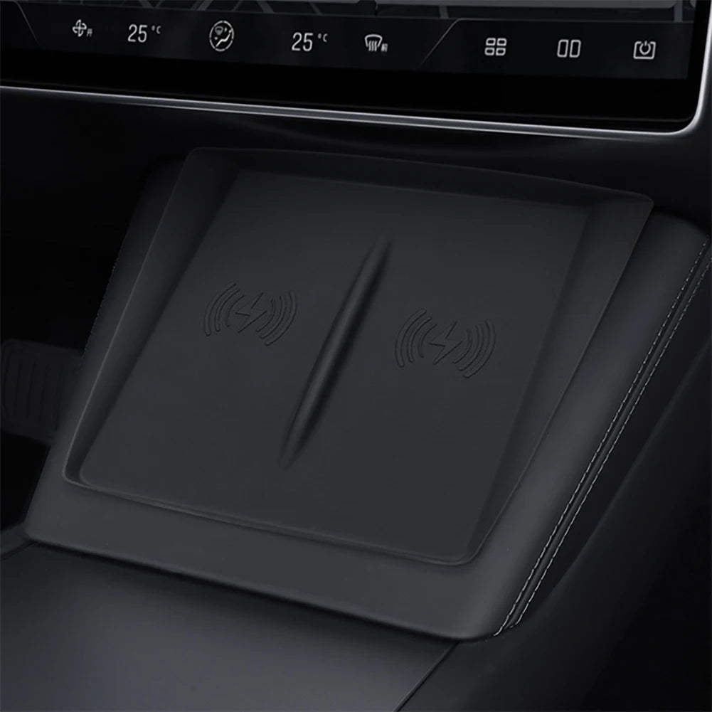 Wireless Charger Pad Silicone Mobile Phone Non-Slip Mat Scratch-Resistant Anti-Slip Charger Pad Cover for Tesla Model 3 Highland