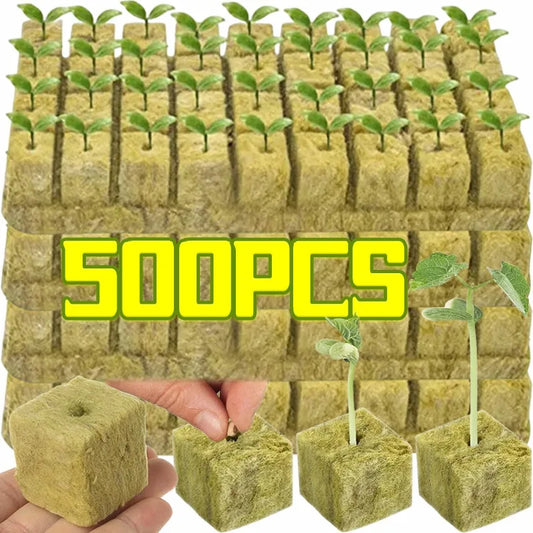 Sponge Block Starter Plug Rock Wool Grow Cubes Seedling Starter Plant Cube Hydroponic Media Plug Greenhouse Garden Nursery Pots