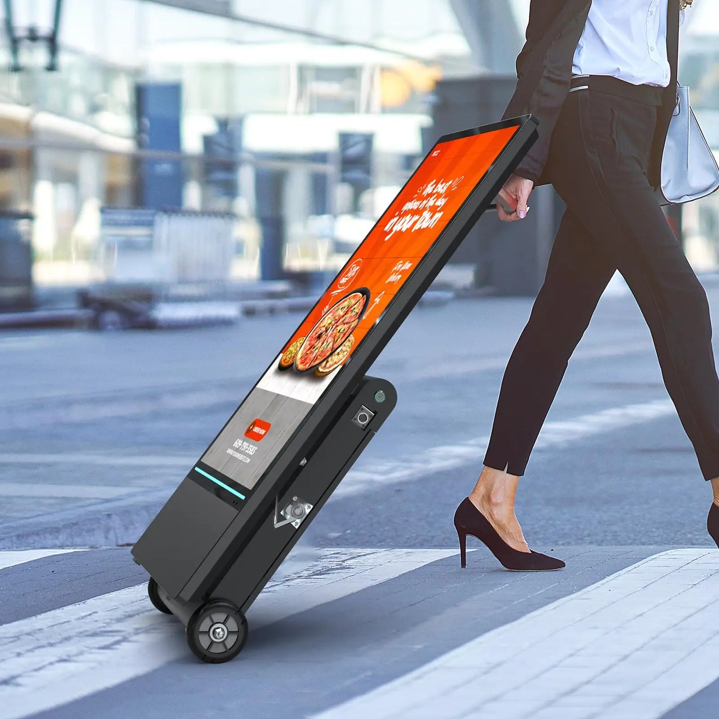 43" Rechargeable Outdoor Digital Signage Display - IP55 Waterproof Smart LCD Kiosk | AlluCanFind