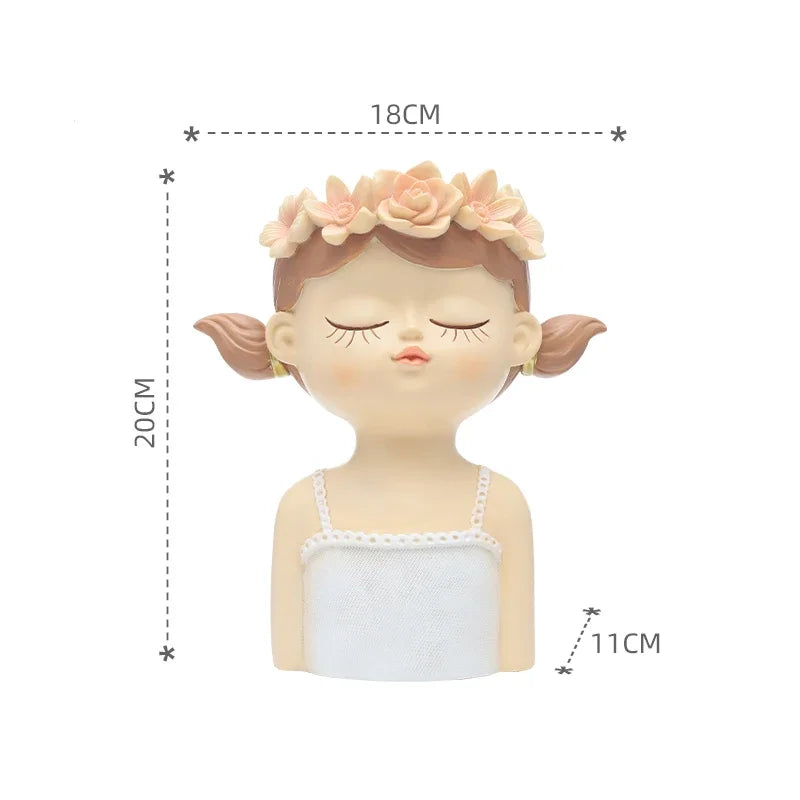 20cm/ 7.8inch Fairy Planter for Succulents Air Plants Resin Cute Girl Flower Pot Decorative Figurines Garden Home Tabletop Decor