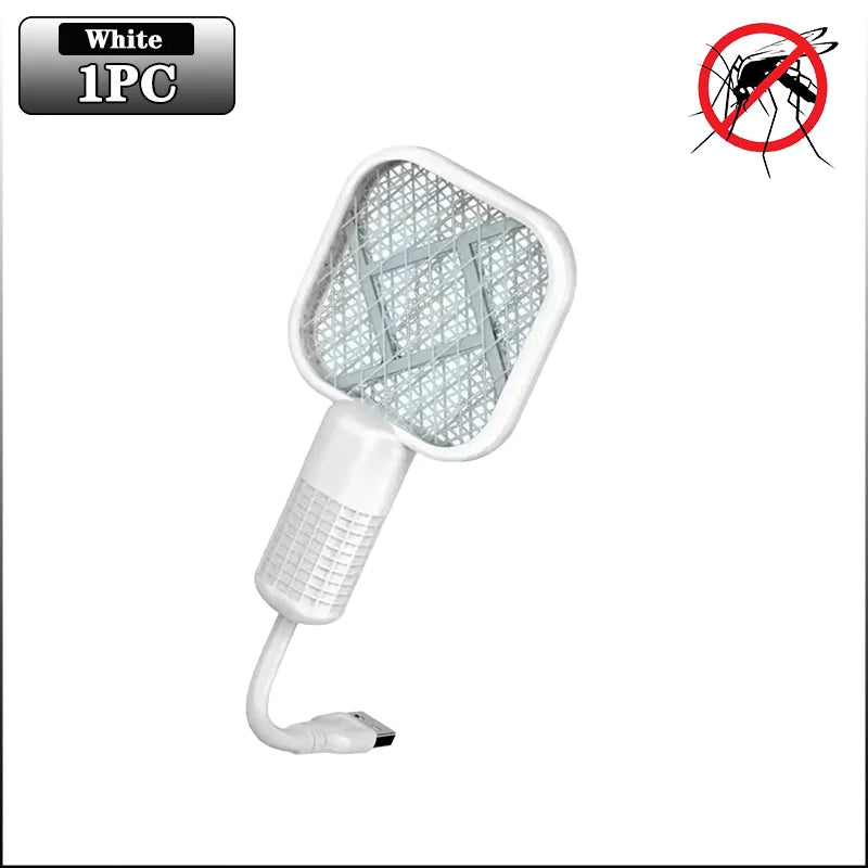 Electric Mosquito Swatter UV Light Bug Zapper Rechargeable Fly Killer Insect Racket Portable Outdoor Pest Control for Camping