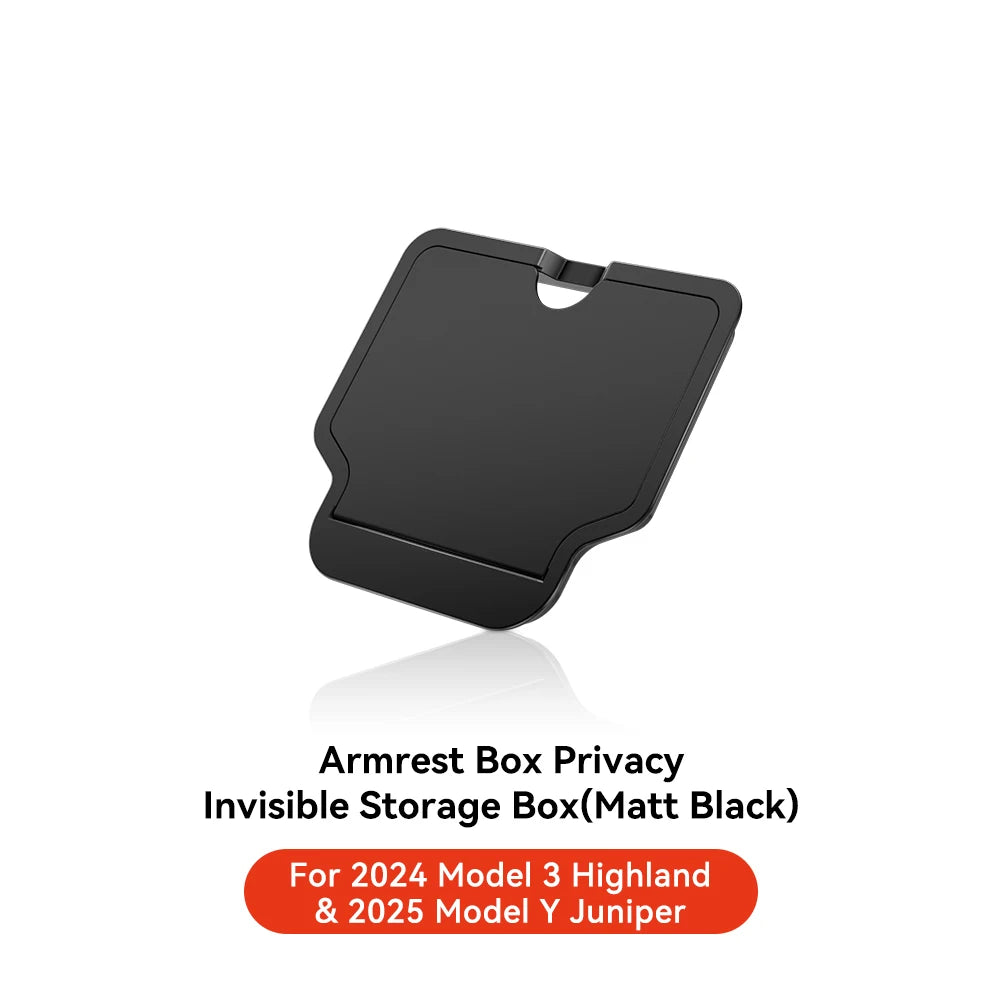 YZ For Tesla Model 3 Highland 2024 Model Y juniper 2025 Storage Box Center Armrest Hidden Box Cup Holder Organizer Accessories