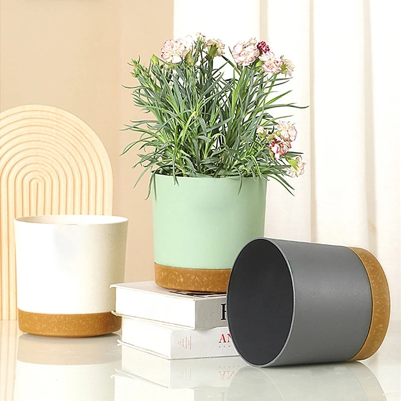 Self Watering Plant Pots Automatic Plastic Flowerpot Bottom Watering Planters with Saucer for Indoor Outdoor Plants Garden Decor