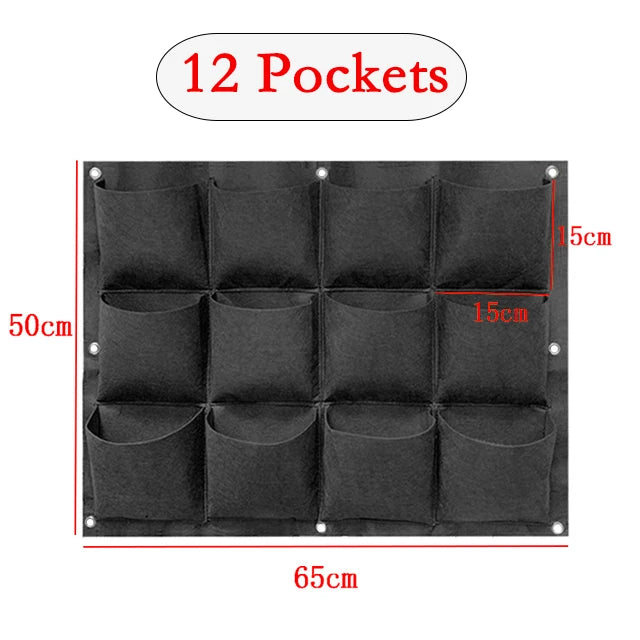 Black Green Wall Hanging Planting Bags Flower Pot Grow Bag Garden Planter Vertical Suculentas Plant Pot Home Decor Accessories