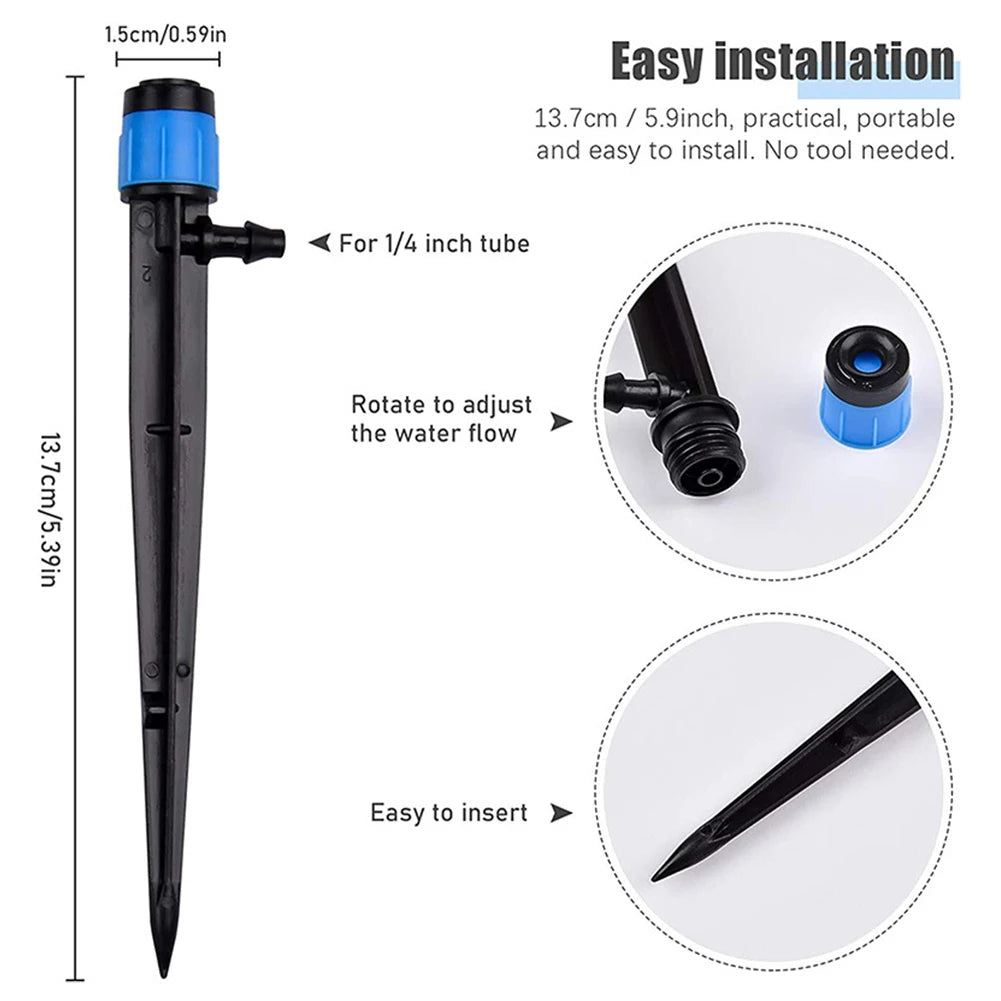 10-300Pcs Garden Micro Drip Irrigation 360 Degrees Rotating Nozzle Sprayer Sprinkler for 4/7" Hose Garden Plants Watering System