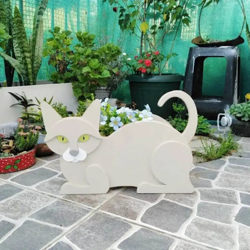 DIY Garden Pots Cat Shaped Planter Garden Flower Pot Cat Animal Garden Animal Statue Sculpture Flower Planter Garden Decoration