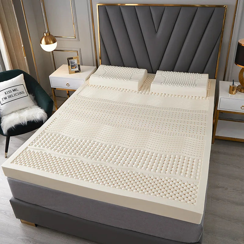 100% natural latex mattress with cover imported natural pure rubber mattress 1.8m bed 2.0m thickened home dormitory cushion mats