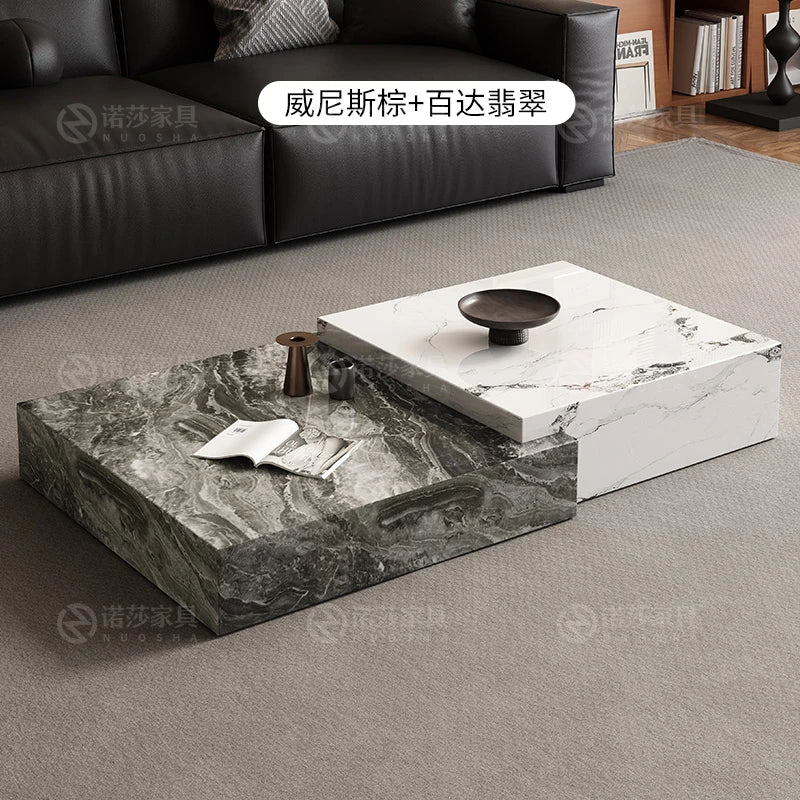 Rock Slab Light Luxury Coffee Table Decoration Aesthetic Unique Italian Side Table Modern Living Room Mesas Bajas Home Furniture