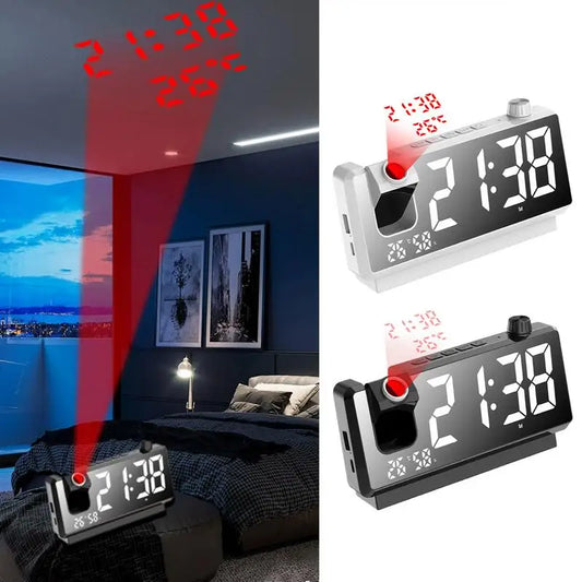 Ceiling Projection Clock Wireless Clocks Projection On Ceiling Wall 180 Degree Rotatable Digital Clock Projector Modern Desk