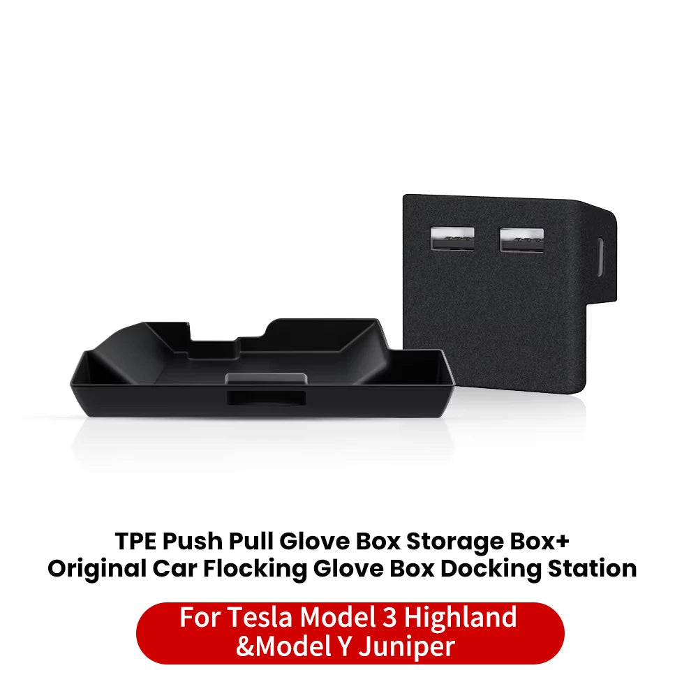 YZ For Tesla Model 3 Y Highland Juniper Central Control Glove Box Storage Box Car Storage Box Interior Interior Accessories