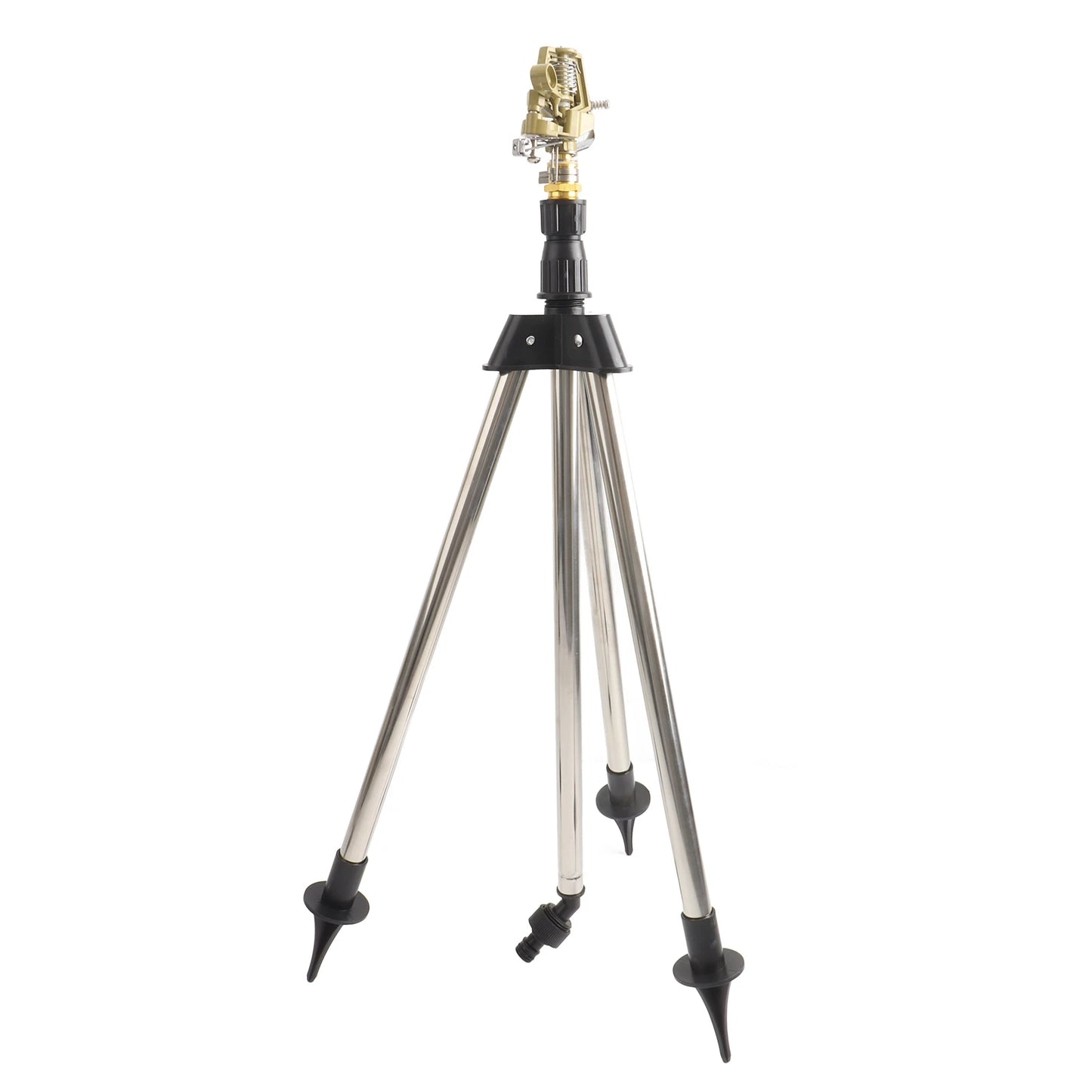 Impact Sprinkler On Spike Base Heavy Duty Zinc Alloy Water Sprinkler for Yard Lawn Garden 0-360° Rotate Large Area Coverage 1/2'