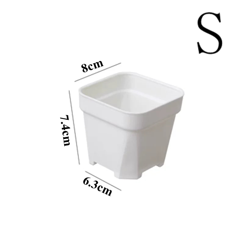 New Thicken Flower Pots Succulents Plant Small Square Planter Cactus Mini Bonsai Pot Tray Creative Home Office Decor Garden Tool