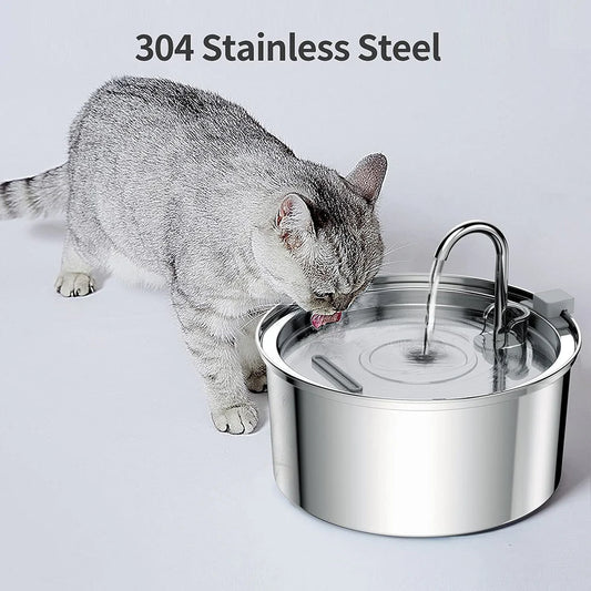 Stainless Steel USB Pet Water Fountain | AlluCanFind