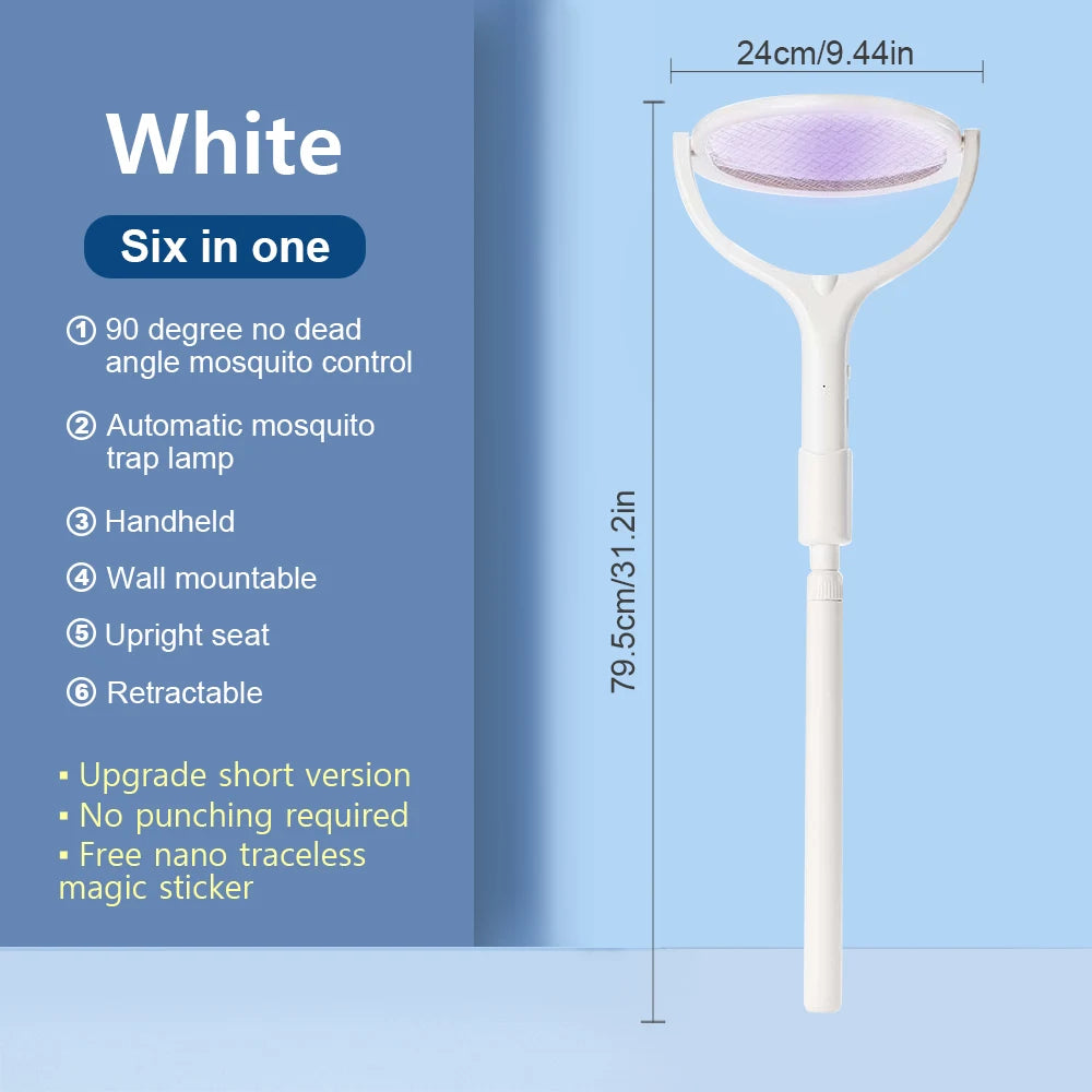 3500V 5in1 Mosquito Killer Lamp Multicunctional Angle Adjustable Bug Zapper Electric USB Rechargeable Mosquito Fly Bat Swatter