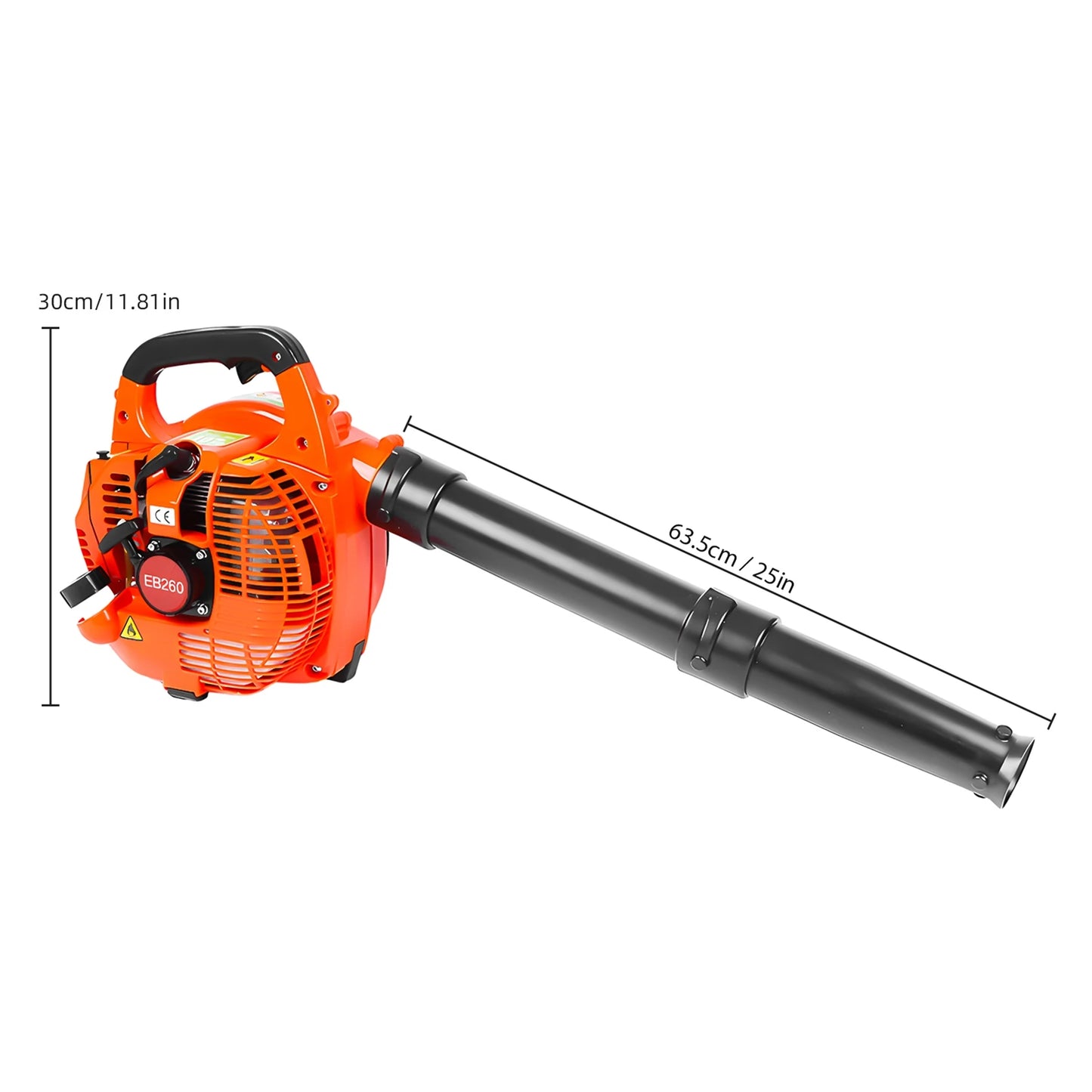 Gas Powered Air Blower 2 Stroke Engine 25.4CC 275.45CFM Air Volume 0.65L Oil Tank Powerful Wind Snow Blower Handheld Leaf Blower