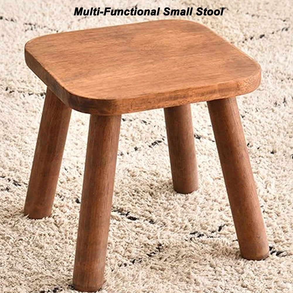Walnut & Natural Wood Bench Lightweight 3.1 lbs Stool for Home Bathroom Non-Slip Durable Easy Storage