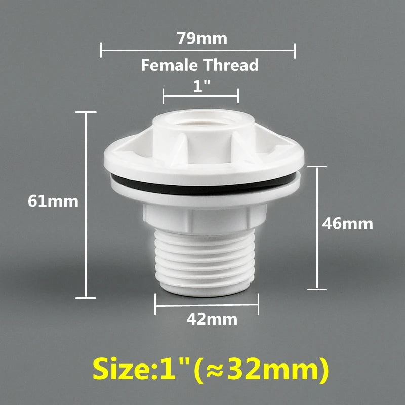 1~8PCS 1/2, 3/4, 1 Inch UPVC Double Female Thread Water Tank Joints Garden Irrigation Accessories Fish Tank Connector
