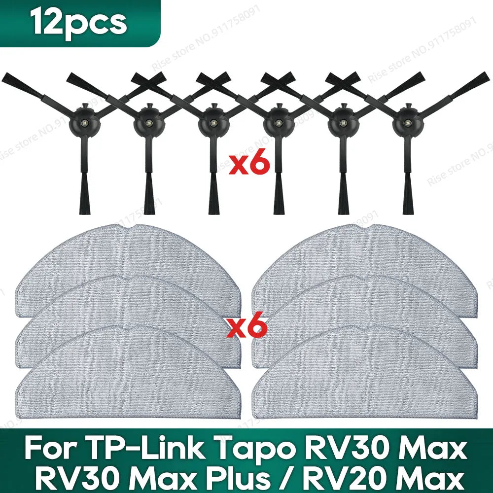 Compatible for TP-Link Tapo RV30 Max Plus/ RV30 Max/ RV20 Max Plus / RV20 Max Accessories Hepa Filter Mop Side Brush Parts