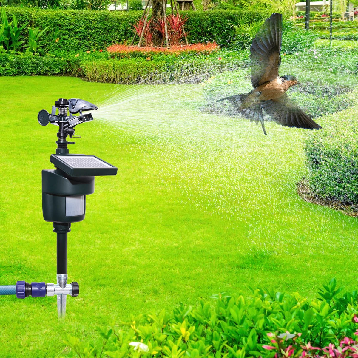Solar Motion Sensor Sprinkler Eco-friendly Jet Spray Animal Repeller with Solar Panel Garden Pest Bird Control Repellent