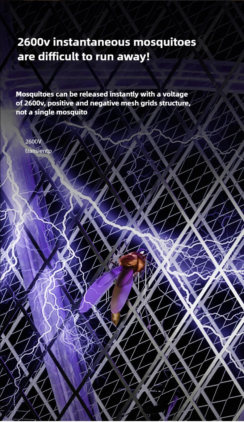 Electric Mosquito Swatter & Repellent Lamp -USB Rechargeable+Base,Refillable Sticks,2-in-1 Indoor Outdoor Insect Killer Device