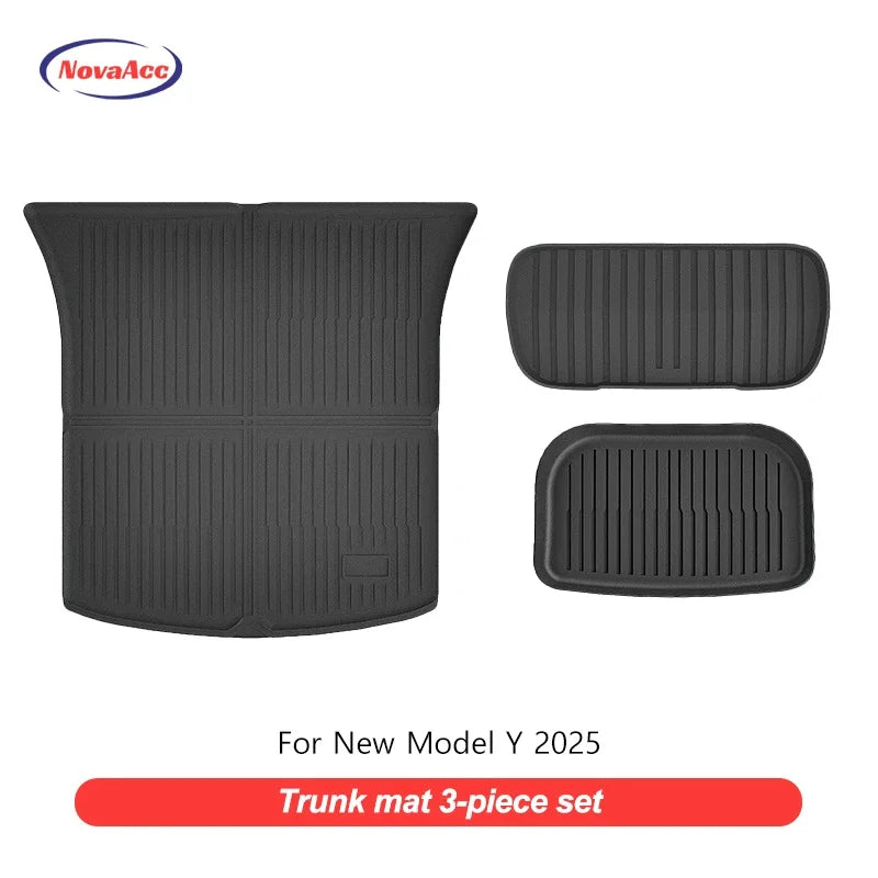 Floor Mats For Tesla Model Y 2025+ Juniper TPE All-Weather Waterproof Trunk Mat Liner Non-Slip Car Interior Protection