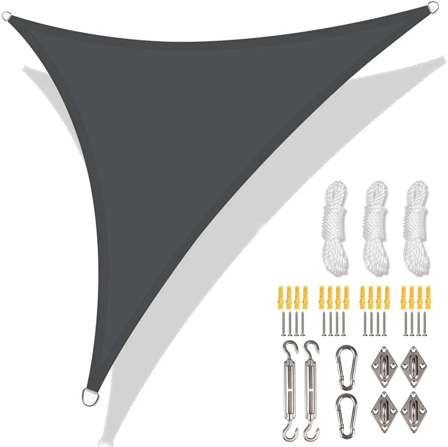 5/3.6/3/2M Triangle Shade Sail Waterproof Sunshade Sail Canopy 98%UV Block Awning with Free Rope for Garden Patio Pergola Gazebo